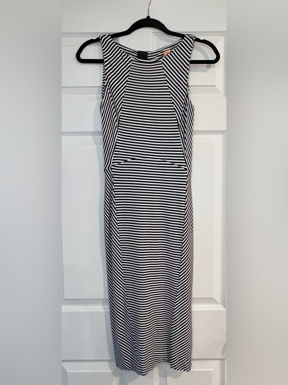 Banana Republic Black and White Striped Midi Dress